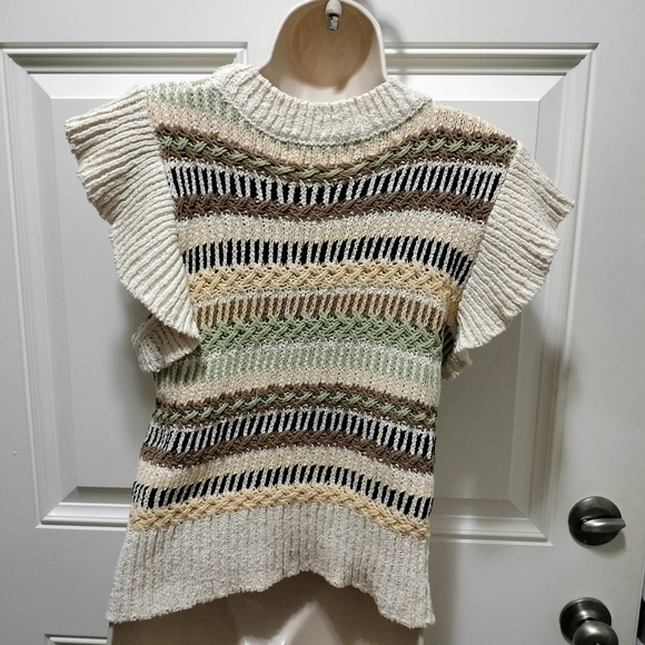 Elan Multicolor Striped Knit Blouse Size S - Picture 4 of 9